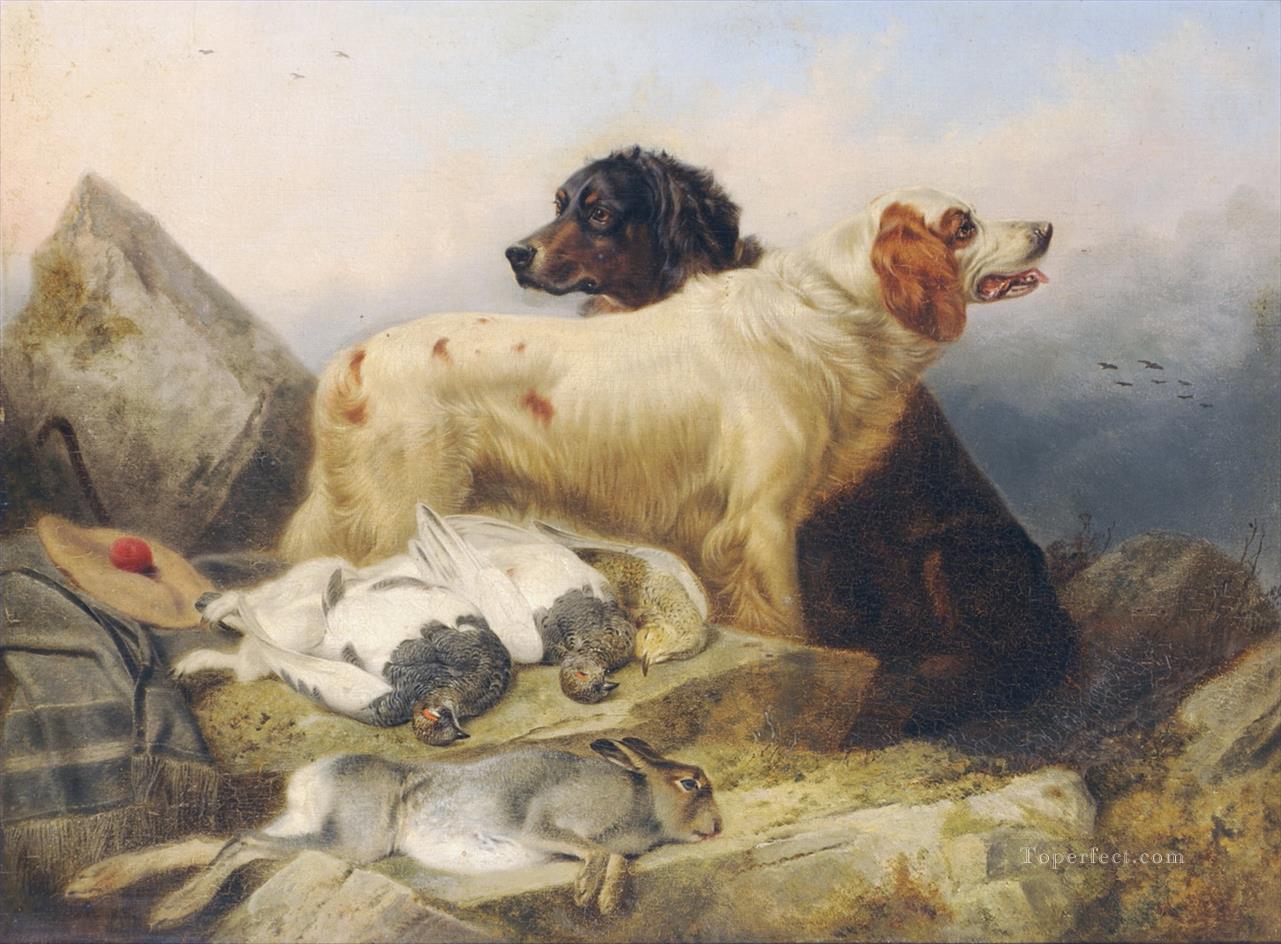 Deux chiens sportifs avec Dead Game Peintures à l'huile